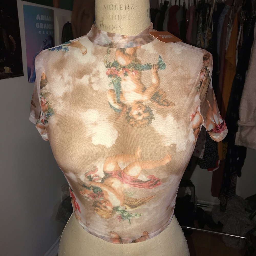 Sheer Angel Crop Top